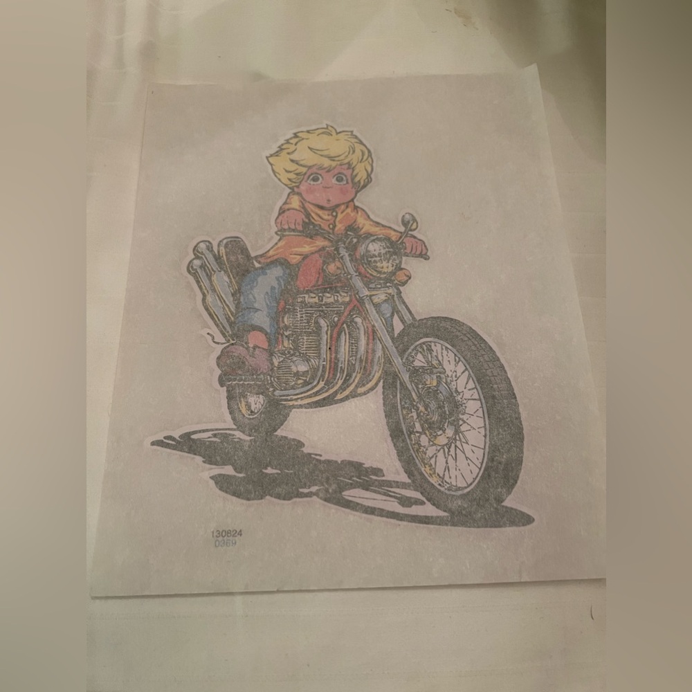 Vintage 70s ROACH motorcycle boy transfer